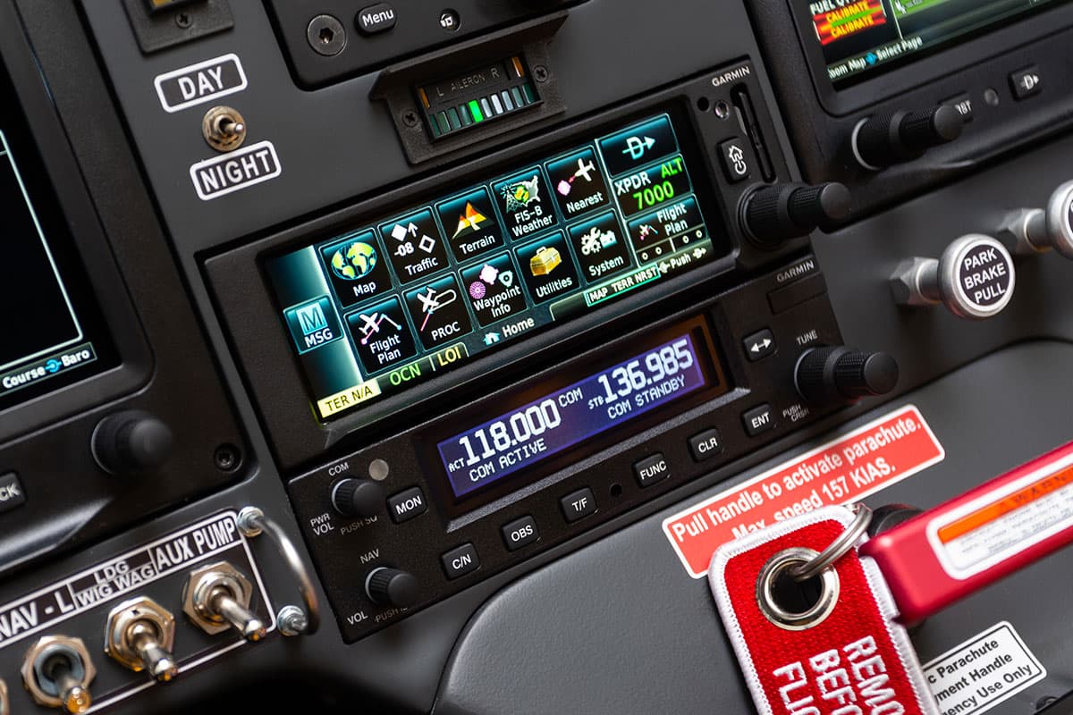 Garmin touchscreen GPS, NAV and ADS-B in the Bristell B8M cockpit