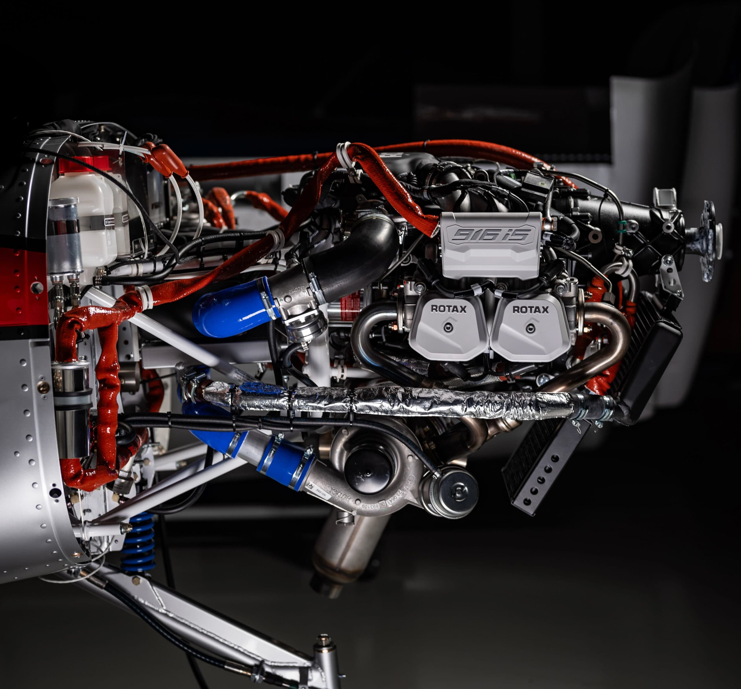 Turbocharged Rotax 916 iS engine fitted to the Bristell B8M